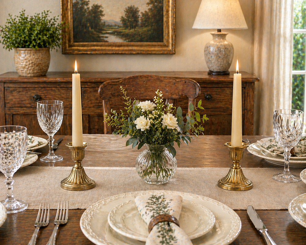 Stangl Gold Gilt 3" Candlestick Granada Gold on Tan Body